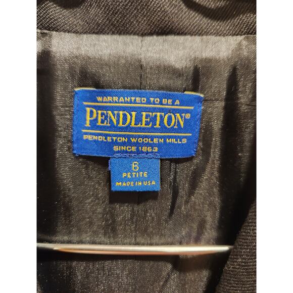 Pendleton Woolen Mills 100% Virgin Wool Black Blazer, Size 6 Petite women blazer - Picture 3 of 3